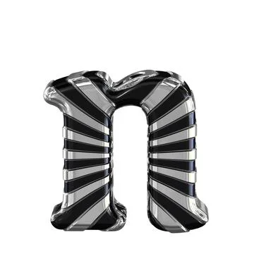 Black and silver 3d symbol. letter n Stock Illustration