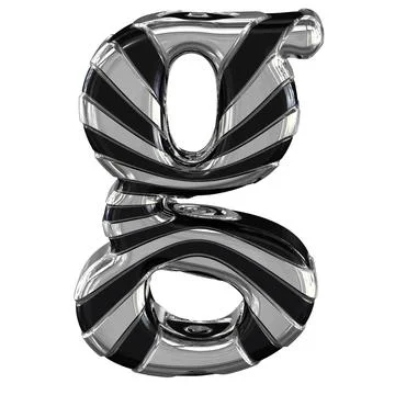Black and silver 3d symbol. letter g Stock Illustration