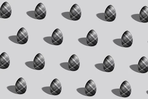 Black and Silver Easter egg pattern made, trendy style egg 스톡 일러스트