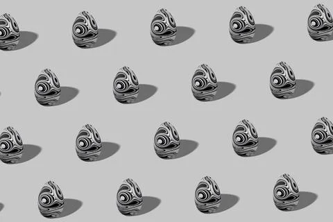 Black and Silver Easter egg pattern made 스톡 일러스트