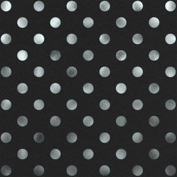 Black and Silver Polka Dot Pattern Swiss Dots Texture Digital Paper 스톡 일러스트