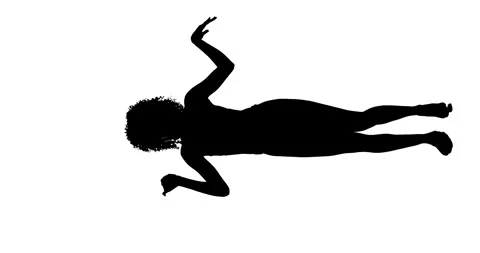 Black and while dancer silhouette. Female silhouette slow dancing. Stock Footage 166043447