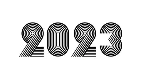 Black and white 2023 text for calendar design stock vector Stock Illustration