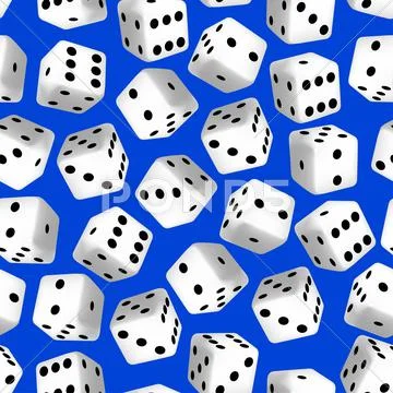 Black And White 3D Dice Seamless Pattern