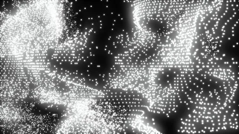 Black and white 3d points cloud loop background Video stock 328018323