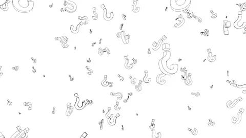 Black and white 3d question marks looping background Stock Footage 130346364