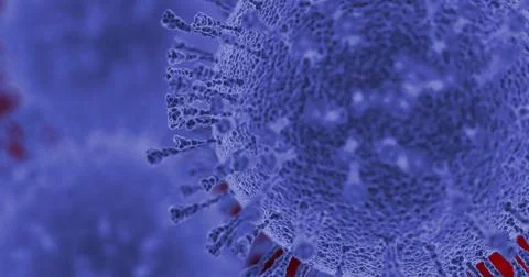 Black and white 3d simulation of corona virus. Artistic rendering of electron Illustrazione stock