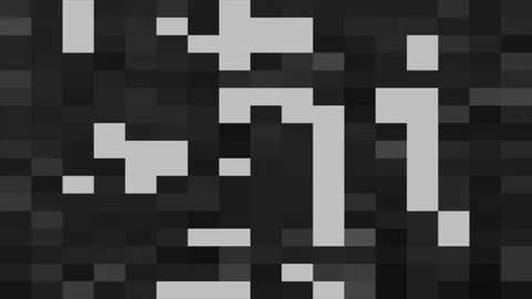 Black and white 8 bit square pixel pattern animation background. 動画素材 143046429
