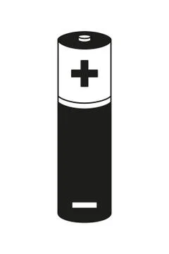 Black and white AA type battery Stock Illustration