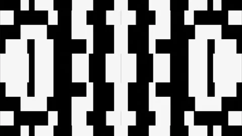 Black and white abstract animated patterns of geometric lines. Endless looped ba Stock Footage 247683685