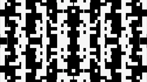 Black and white abstract animated patterns of lines. Endless looped background. Stock Footage 247683732