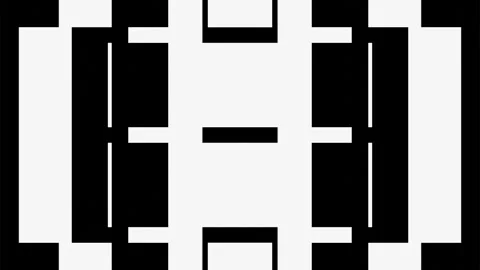 Black and white abstract animated patterns of geometric lines. Endless looped ba Stock Footage 247683765
