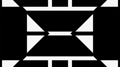 Black and white abstract animated patterns of geometric lines. Endless looped ba Stock Footage 247683773