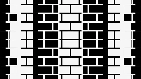 Black and white abstract animated patterns of geometric lines. Endless looped ba Stock Footage 247683783