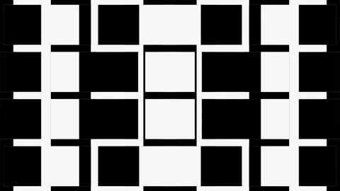 Black and white abstract animated patterns of geometric lines. Endless looped ba Stock Footage 247683785