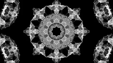 Black and white abstract background. kaleidoscope effect. computer graphics Stock Footage 82952622