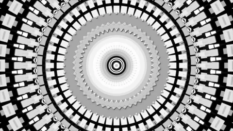 Black and white abstract background, motion shapes, loop Stock Footage 145670840