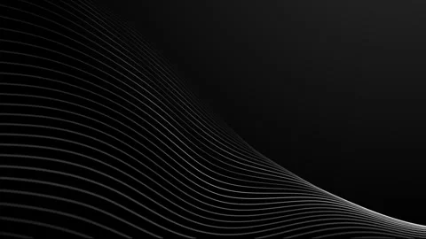 Black and White Abstract Background Seamless Loop. 4K Curved and Wavy Lines.. Stock Footage 317459043