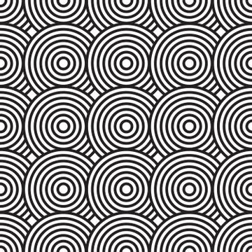 Black-and-white abstract background with circles Stock Illustration