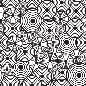 Black-and-white abstract background with circles Stock Illustration