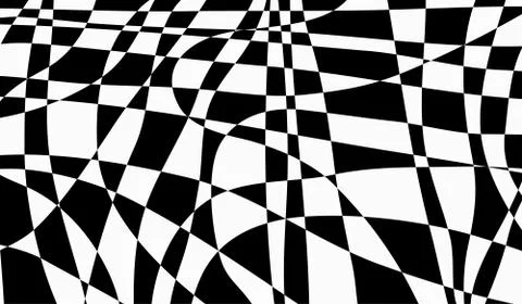 Black and white abstract background, made of irregular alternating shapes Stock Illustration