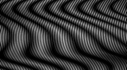 Black and white abstract background with moire effect. Stock Illustration
