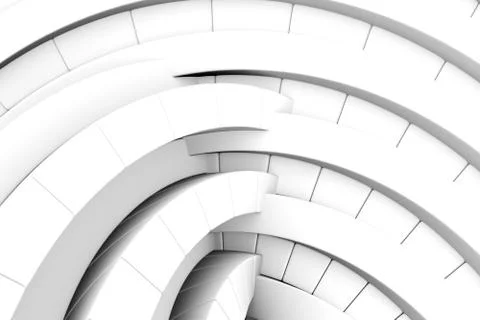 Black and white abstract background with boxes and circles 3D illustration Stock Illustration