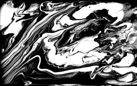 Black and white abstract background. Liquid marble pattern. Monochrome texture. Stock Illustration