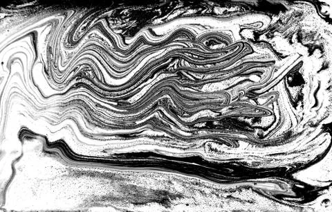 Black and white abstract background. Liquid marble pattern. Monochrome texture. Stock Illustration