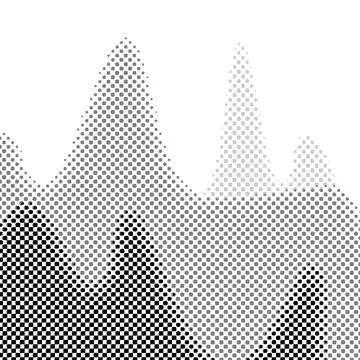 Black and white abstract background with wavy dotted pattern. Halftone effect イラスト素材