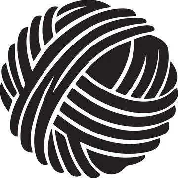 Black and White Abstract Ball of Yarn Icon Stock Illustration