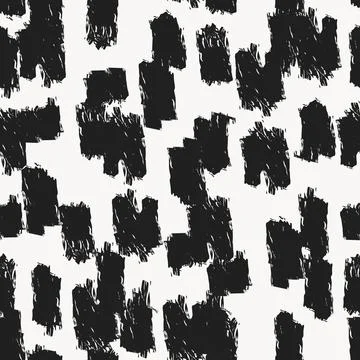 Black and White Abstract Brushstroke seamless pattern design 스톡 일러스트