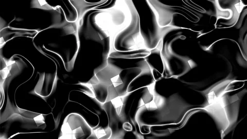 Black and white abstract design of a grid with a liquidlike effect. Stock Footage 304705579