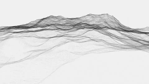 Black and white abstract digital waveform animation Stock Footage 340970567