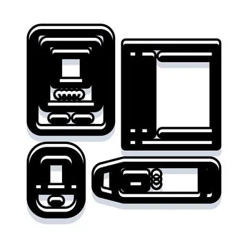 Black and white abstract elements composition 库存插图