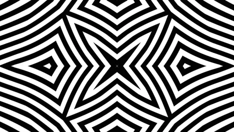 Black and white abstract geometric pattern with symmetrical lines and shapes. Stock Footage 319922285