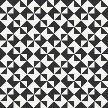 Black and white abstract geometric quilt pattern, vector background Stock Illustration