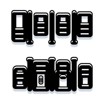 Black and white abstract geometric icon design Stockillustratie