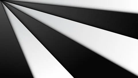Black and white abstract geometric background with 3D diagonal stripes radi.. Illustrazione stock
