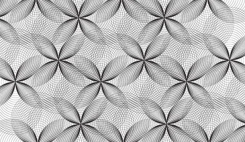 Black and white abstract geometric pattern with seamless floral vector design Illustrazione stock