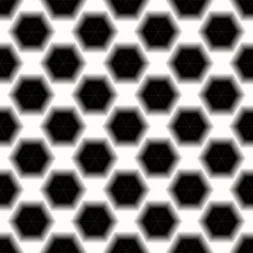 Black and White Abstract hexagonal background Dark geometric seamless pattern Stock Illustration