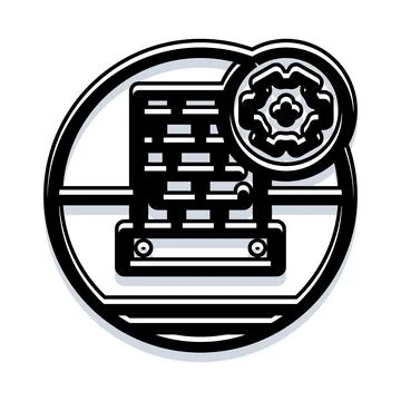 Black and white abstract icon representing settings and customization Illustrazione stock