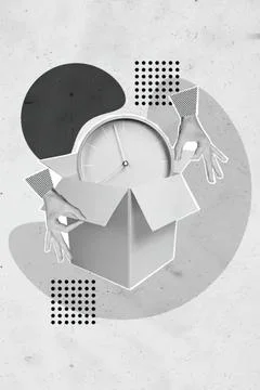 Black and white abstract image with hands and geometric shapes Stock Photos