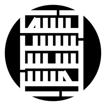 Black and white abstract library book maze icon Stock Illustration