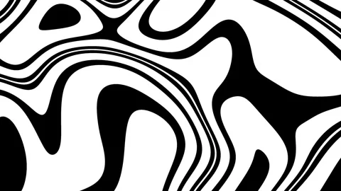 Black and white abstract liquid background, mesmerizing hypnotic wallpaper Stock Footage 314042944