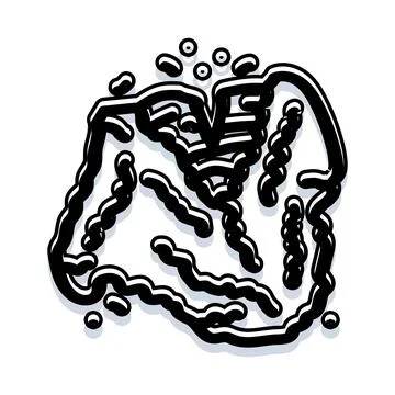 Black and white abstract liquid organic blob 库存插图