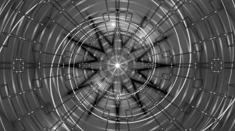 Black and white abstract loop motion background,  light Stock Footage 42150723