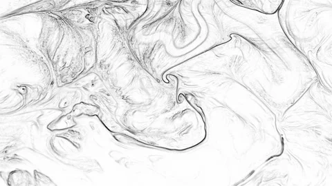 Black and White Abstract Marble Flow and Ink Texture Video stock 332319296