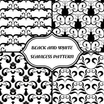 Black-and-white abstract pattern. Oriental style Stock Illustration