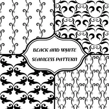 Black-and-white abstract pattern. Oriental style Stock Illustration